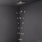Pearl Shimmering Crystal Rectangle Chandelier 54"