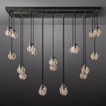 Pearl Shimmer Crystal Rectangle Chandelier 54"
