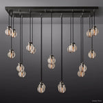 Pearl Shimmering Crystal Rectangle Chandelier 54"