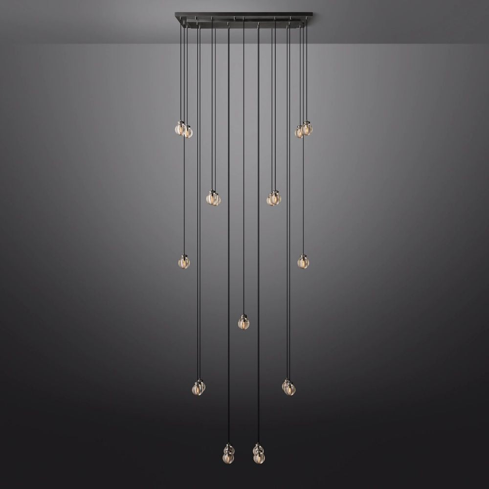 Pearl Shimmering Crystal Rectangle Chandelier 54"
