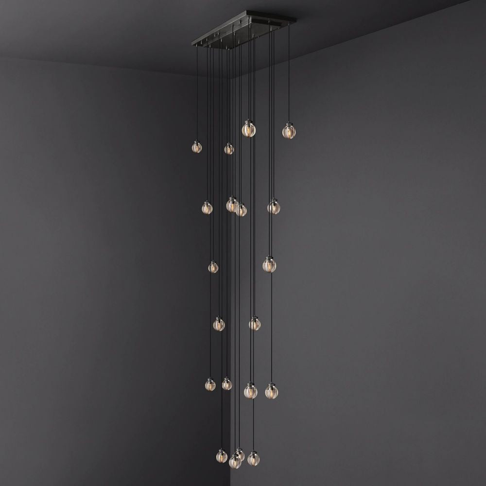 Pearl Shimmering Crystal Rectangle Chandelier 54"