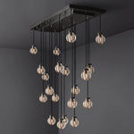 Pearl Shimmering Crystal Rectangle Chandelier 54"