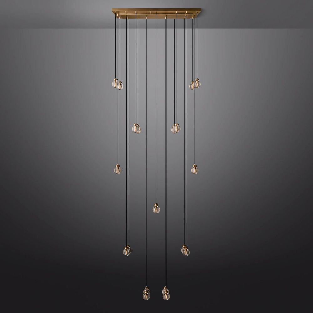Pearl Shimmering Crystal Rectangle Chandelier 54"