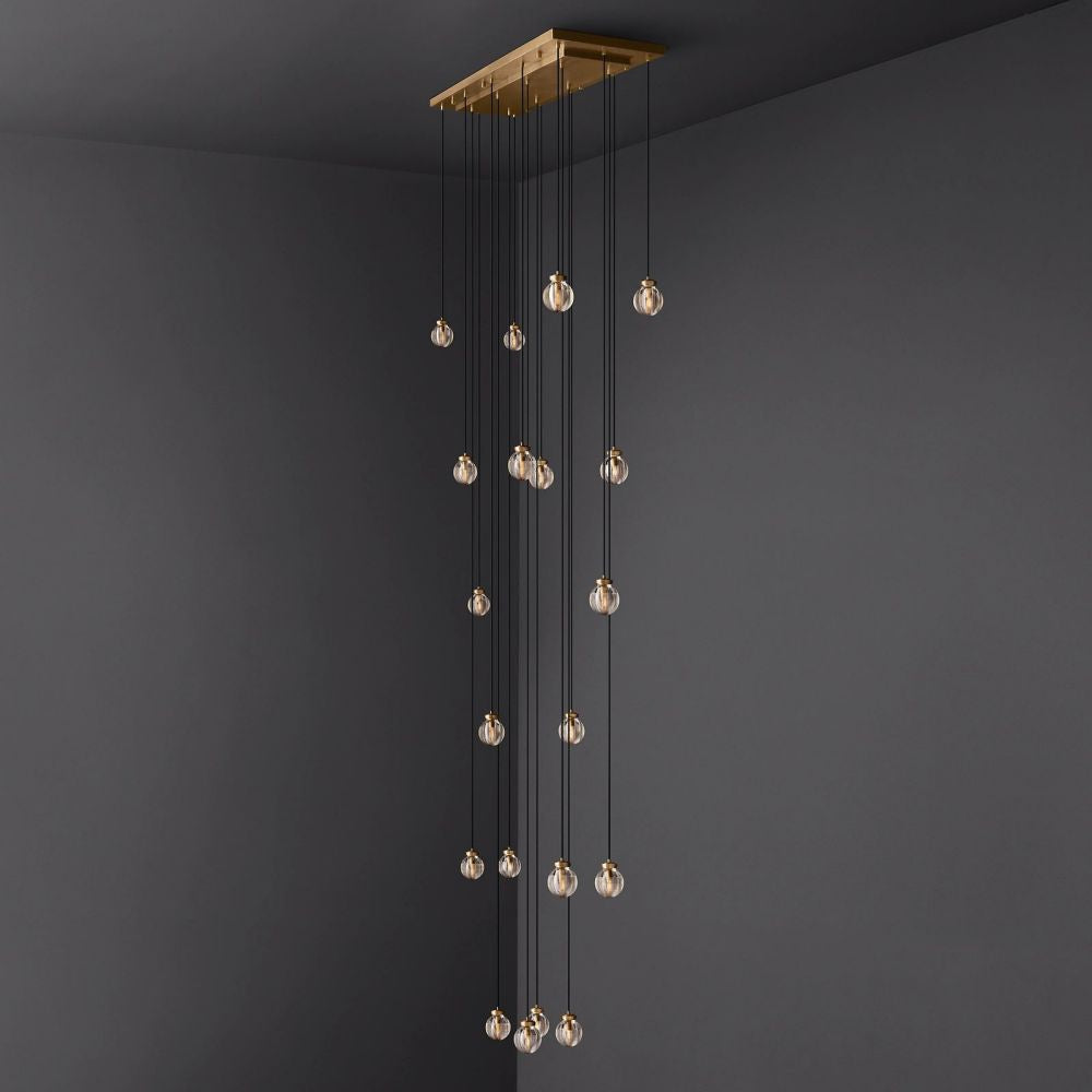 Pearl Shimmering Crystal Rectangle Chandelier 54"