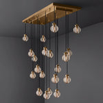 Pearl Shimmering Crystal Rectangle Chandelier 54"