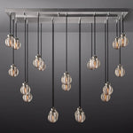 Pearl Shimmering Crystal Rectangle Chandelier 54"