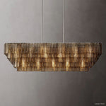 Sirene Molded Glass Rectangle Chandelier 77"