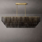 Sirene Molded Glass Rectangle Chandelier 77"