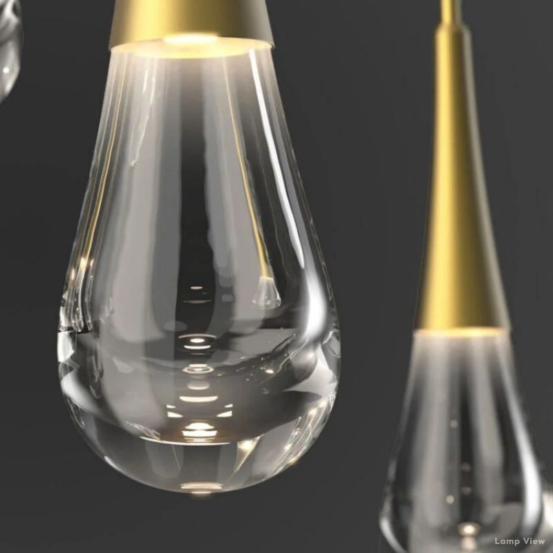 Raindrop Glass Square Solitaire Chandelier - jchandelier