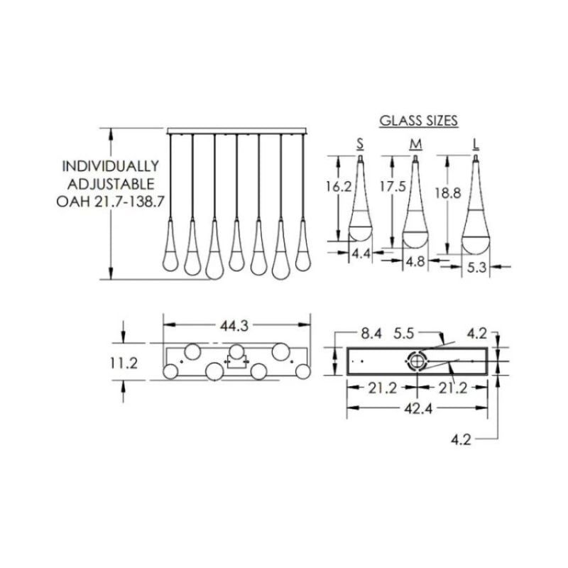 Raindrop Glass Linear Chandelier - jchandelier