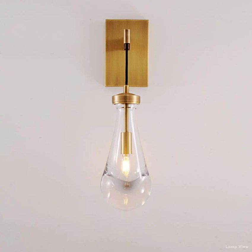 Rain Falling Glass Wall Sconce