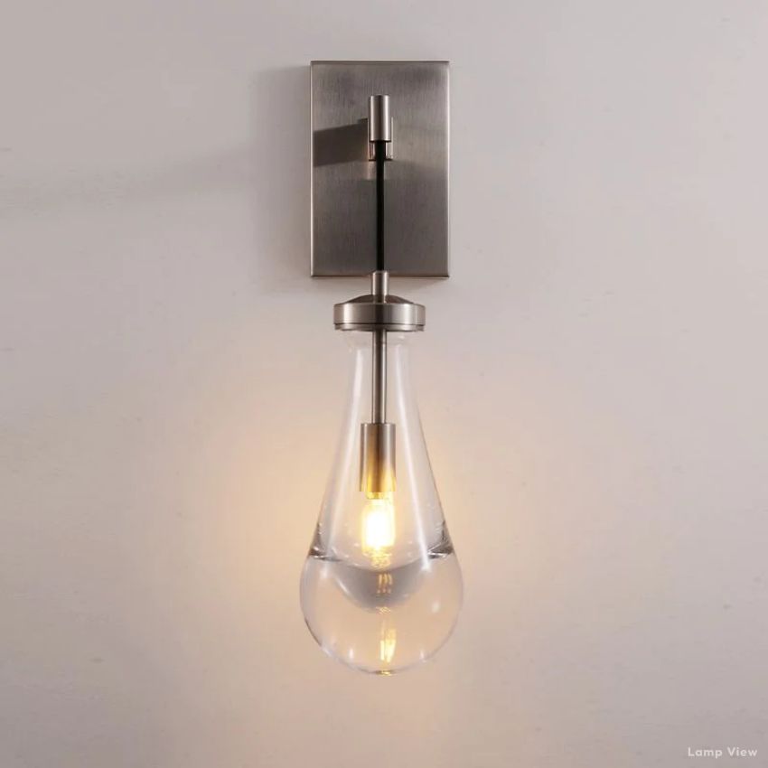 Rain Falling Glass Wall Sconce