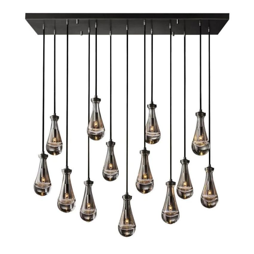 Rain Waterfall Glass Rectangular Chandelier 54"