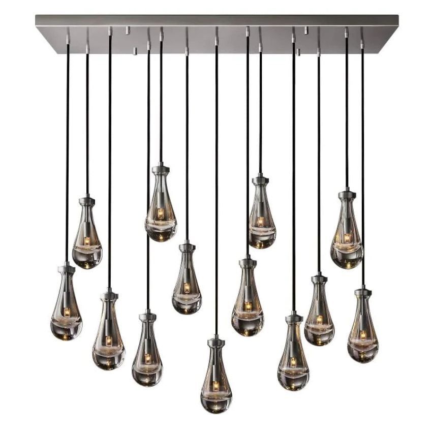 Rain Waterfall Glass Rectangular Chandelier 54"