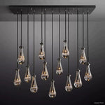 Rain Waterfall Glass Rectangular Chandelier 54"