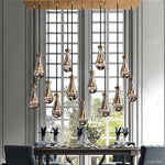 Rain Waterfall Glass Rectangular Chandelier 54"