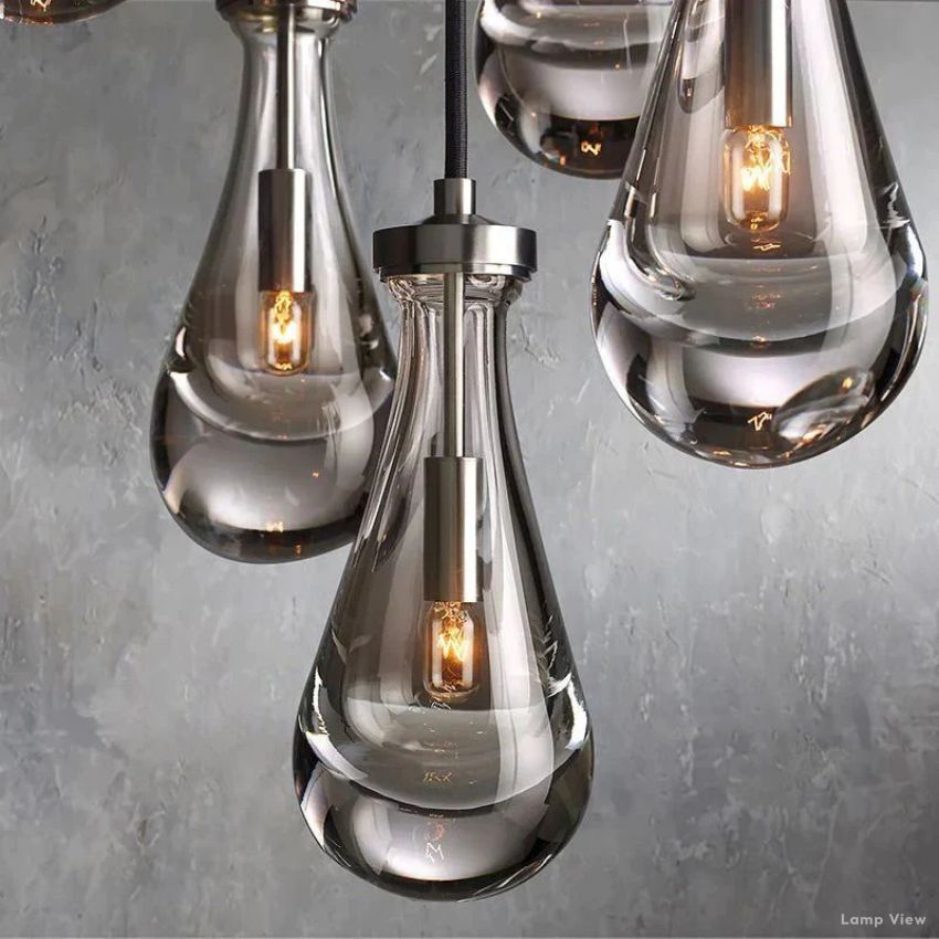 Rain Waterfall Glass Rectangular Chandelier 54"