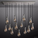 Rain Waterfall Glass Rectangular Chandelier 54"
