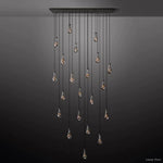 Rain Waterfall Glass Rectangular Chandelier 72"