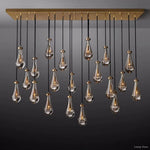 Rain Waterfall Glass Rectangular Chandelier 72"