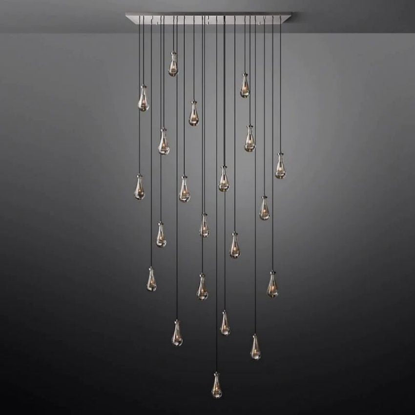 Rain Waterfall Glass Rectangular Chandelier 72"