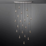 Rain Waterfall Glass Rectangular Chandelier 72"