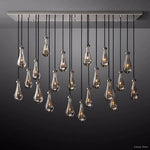 Rain Waterfall Glass Rectangular Chandelier 72"
