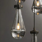Rain Waterfall Glass Round Chandelier 18"