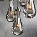 Rain Waterfall Glass Round Chandelier 18"