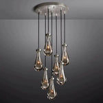Rain Waterfall Glass Round Chandelier 18"