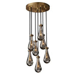 Rain Waterfall Glass Round Chandelier 18"