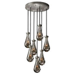 Rain Waterfall Glass Round Chandelier 18"