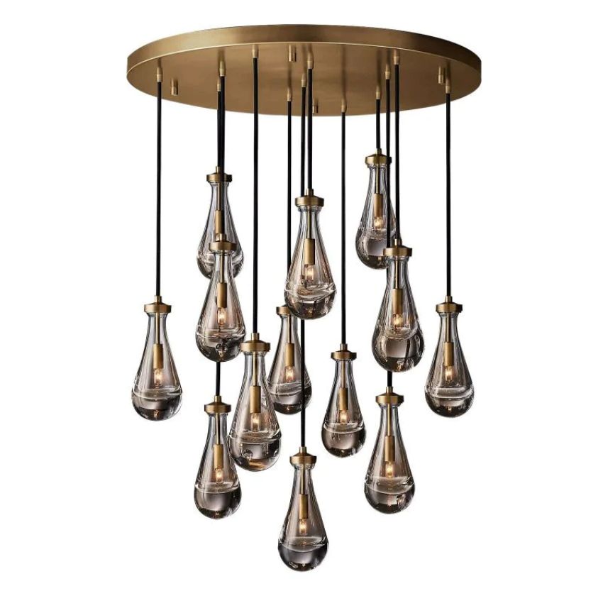 Rain Waterfall Glass Round Chandelier 36"