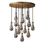 Rain Waterfall Glass Round Chandelier 36"