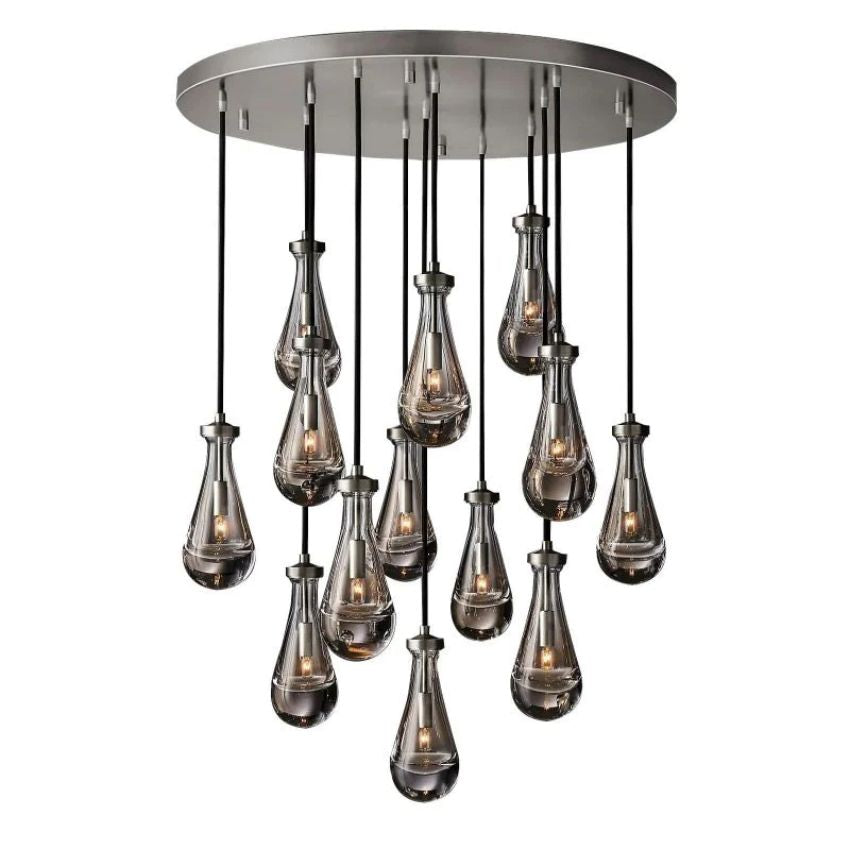 Rain Waterfall Glass Round Chandelier 36"