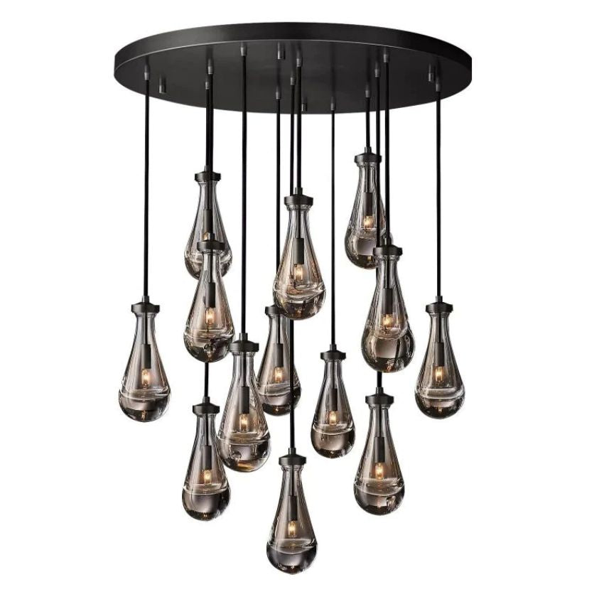 Rain Waterfall Glass Round Chandelier 36"