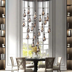 Rain Waterfall Glass Round Chandelier 47"