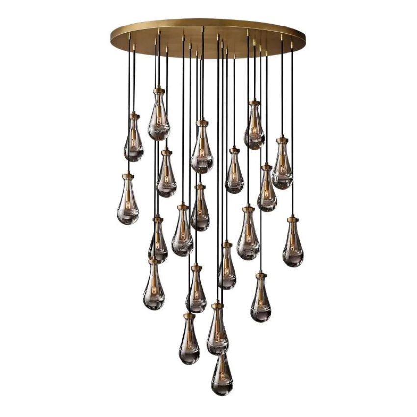 Rain Waterfall Glass Round Chandelier 47"