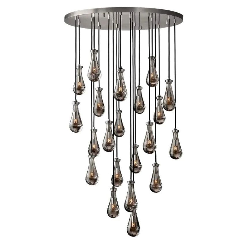 Rain Waterfall Glass Round Chandelier 47"