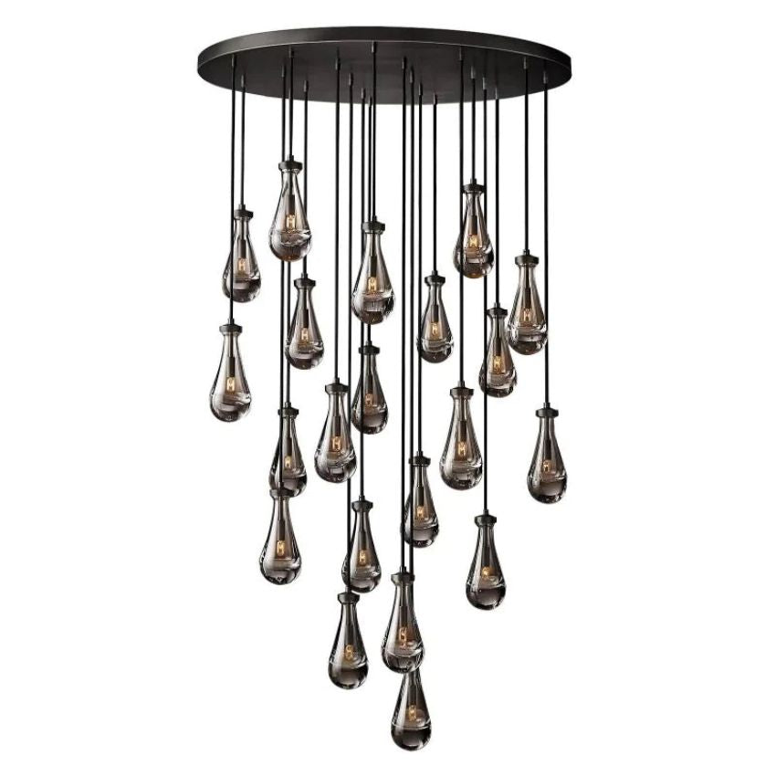 Rain Waterfall Glass Round Chandelier 47"