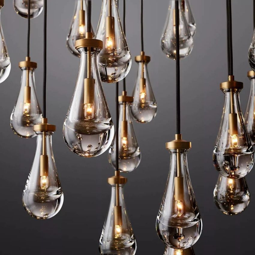 Rain Waterfall Glass Round Chandelier 60"