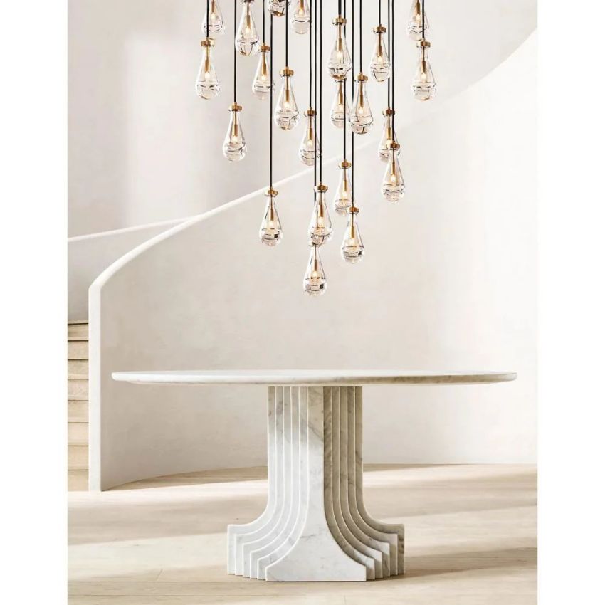 Rain Waterfall Glass Round Chandelier 60"
