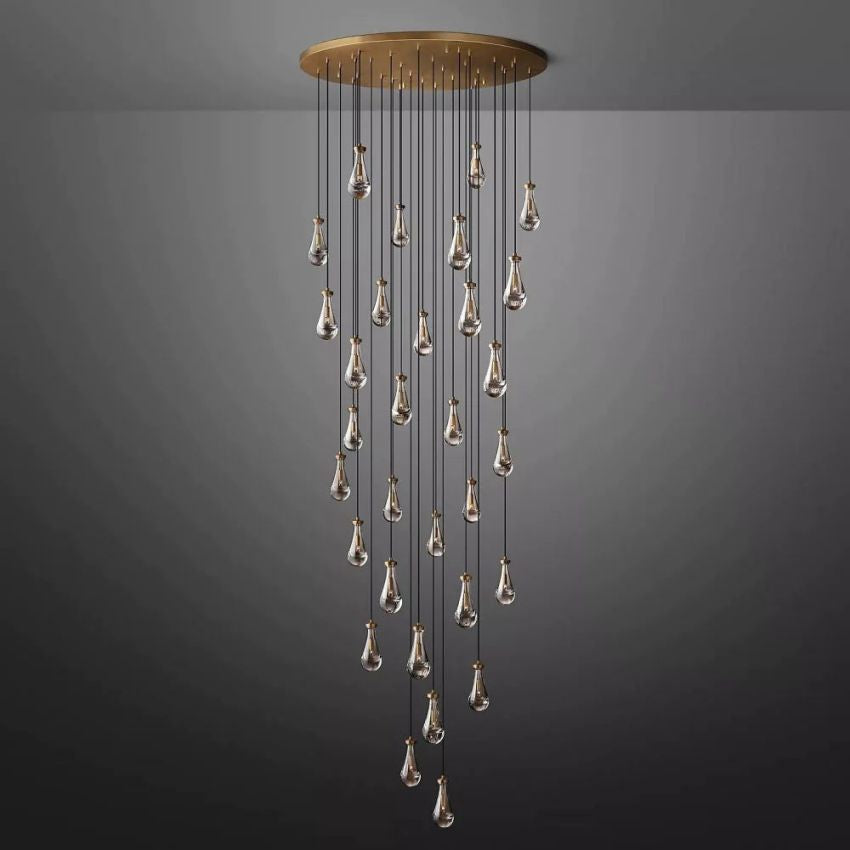 Rain Waterfall Glass Round Chandelier 60"