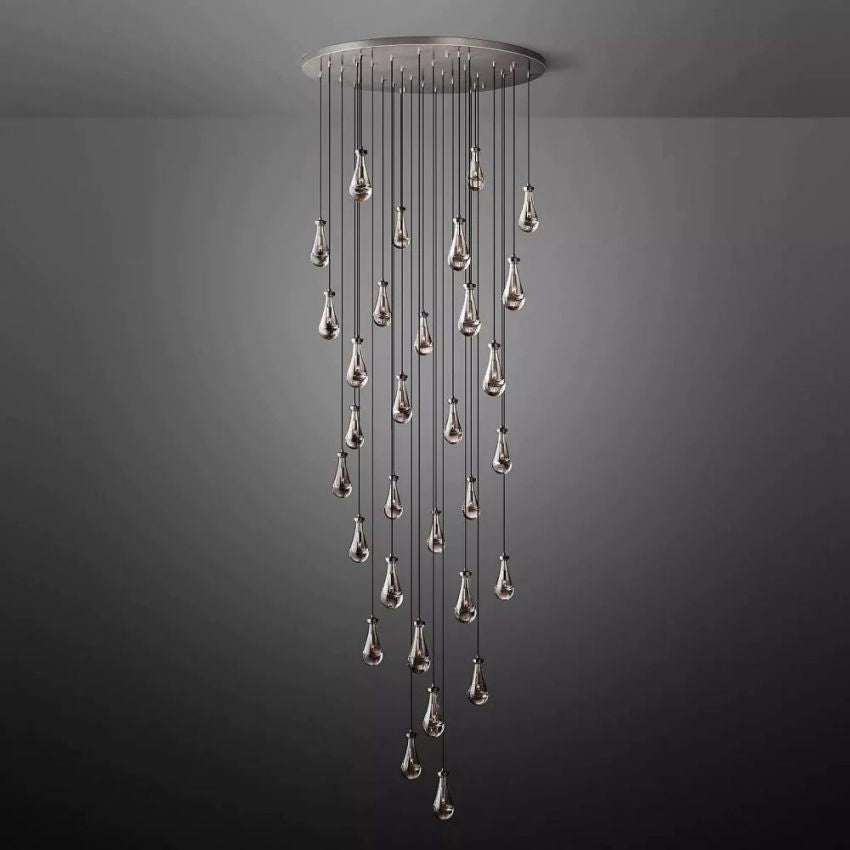 Rain Waterfall Glass Round Chandelier 60"
