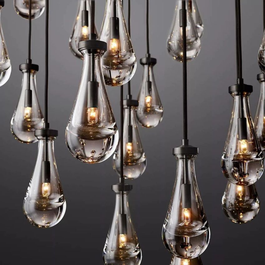 Rain Waterfall Glass Round Chandelier 60"