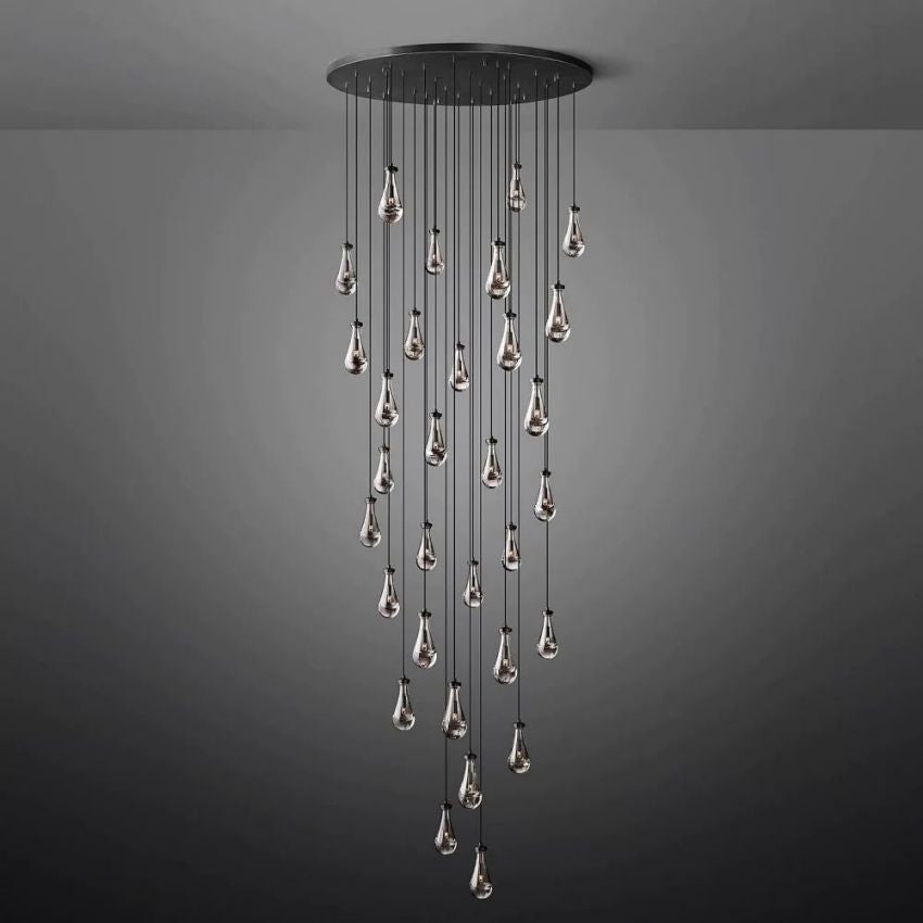 Rain Waterfall Glass Round Chandelier 60"
