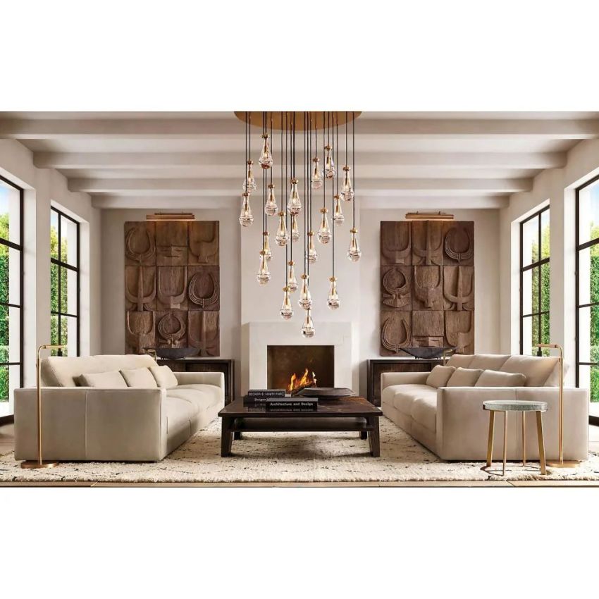 Rain Waterfall Glass Round Chandelier 60"