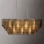 Sirene Molded Glass Rectangle Chandelier 59"