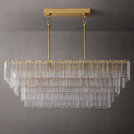 Sirene Molded Glass Rectangle Chandelier 59"