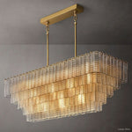 Sirene Molded Glass Rectangle Chandelier 59"
